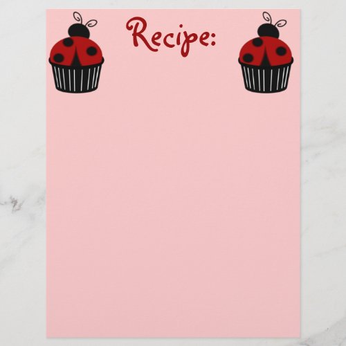 Ladybug Cupcake Recipe Paper