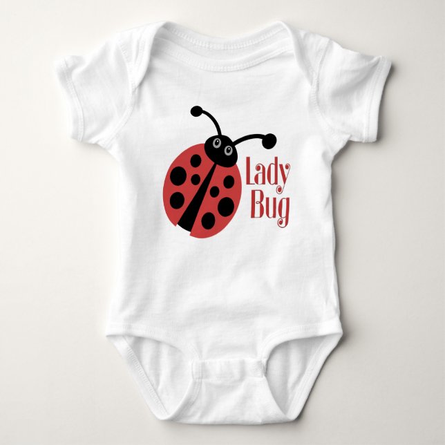 Ladybug Cute Animal Print Baby Bodysuit (Front)
