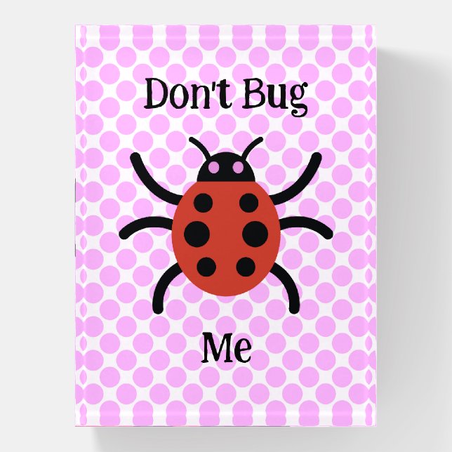 Ladybug Cute Art Retro Style Glass Paperweight (Vertical)