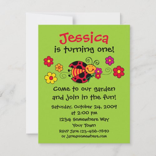 Ladybug Cute As A Bug Custom Invitation