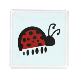 Ladybug cute illustration acrylic tray