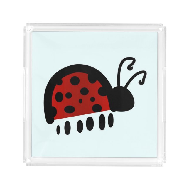 Ladybug cute illustration acrylic tray (Front)