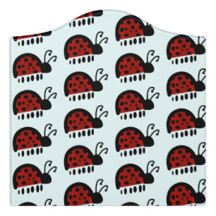 Ladybug cute illustration door sign
