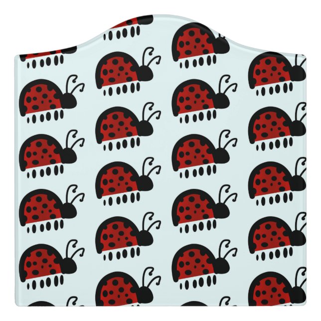 Ladybug cute illustration door sign (Large Crest Front)