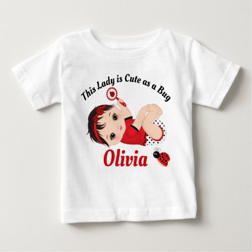 Ladybug Cute Little Girl Baby T_Shirt