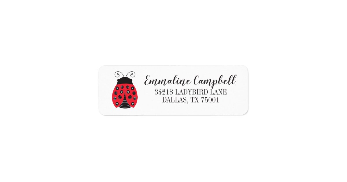 Ladybug Cute Red Address Label | Zazzle