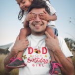 Ladybug Dad of the Birthday Girl T-Shirt<br><div class="desc">Cute ladybug theme t shirt for your child's birthday party. Illustration of red and pink insect with wildflowers. The text says "dad of the birthday girl."</div>