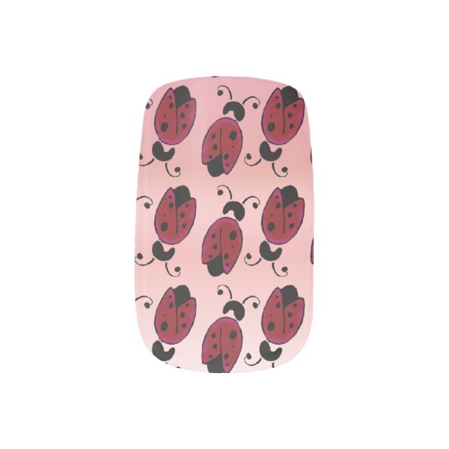 Ladybug dance minx nail art (Left Thumb)