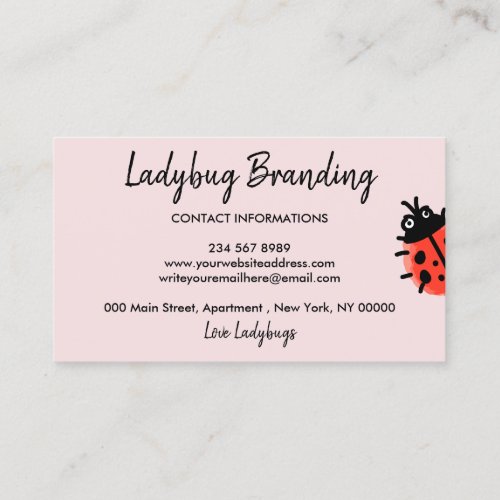 Ladybug day care business card