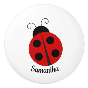 Ladybug Design Ceramic Knob