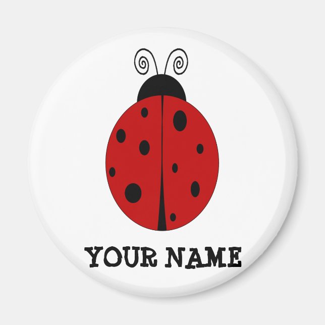 LADYBUG design customized with ANY NAME Magnet (Front)