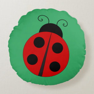 Ladybug Design Round Pillow