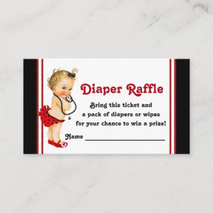 Ladybug Diaper Raffle Tickets Enclosure Card