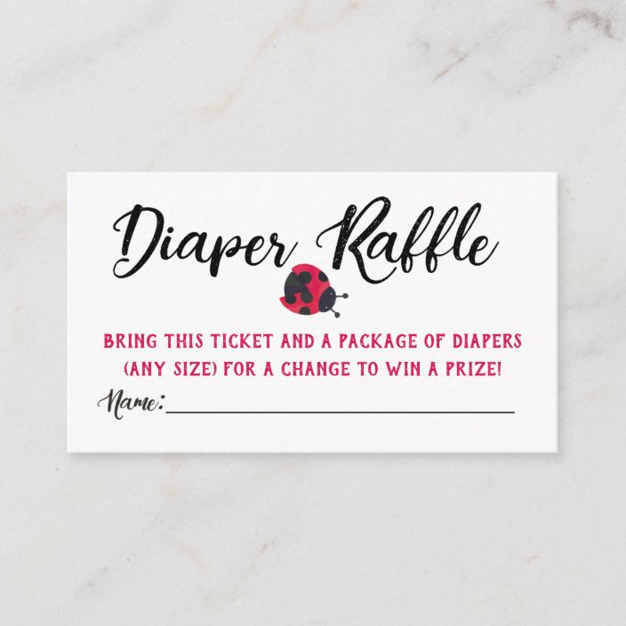 Ladybug Diaper Raffle Tickets Enclosure Card | Zazzle.com