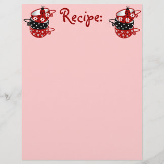 Ladybug Dishes Recipe Paper