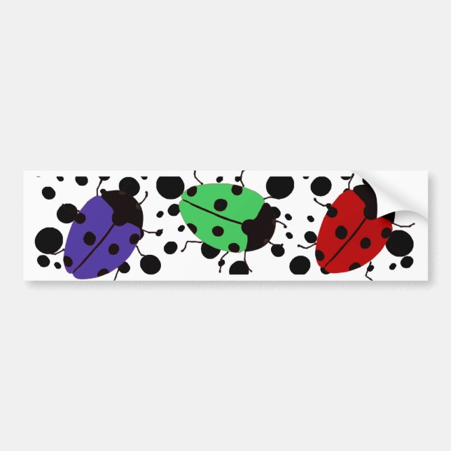 Ladybug Dots Bumper Sticker (Front)