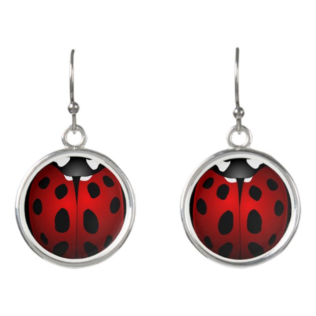 Ladybug Earrings Cute Ladybird Earrings (Front)
