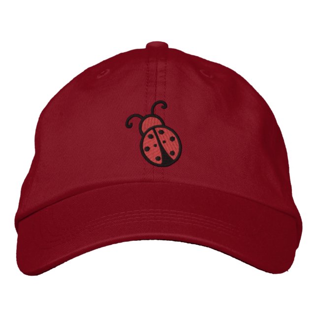 Ladybug Embroidered Baseball Hat (Front)