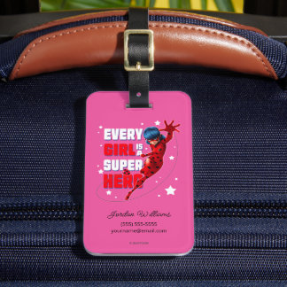 Ladybug Every Girl is a Super Hero Luggage Tag