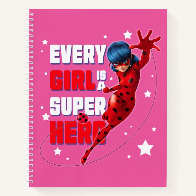 Ladybug Every Girl is a Super Hero Notebook (Front)