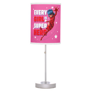 Ladybug Every Girl is a Super Hero Table Lamp