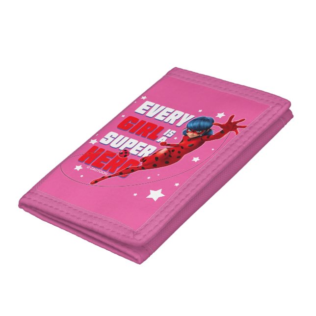 Ladybug Every Girl is a Super Hero Trifold Wallet (Bottom)