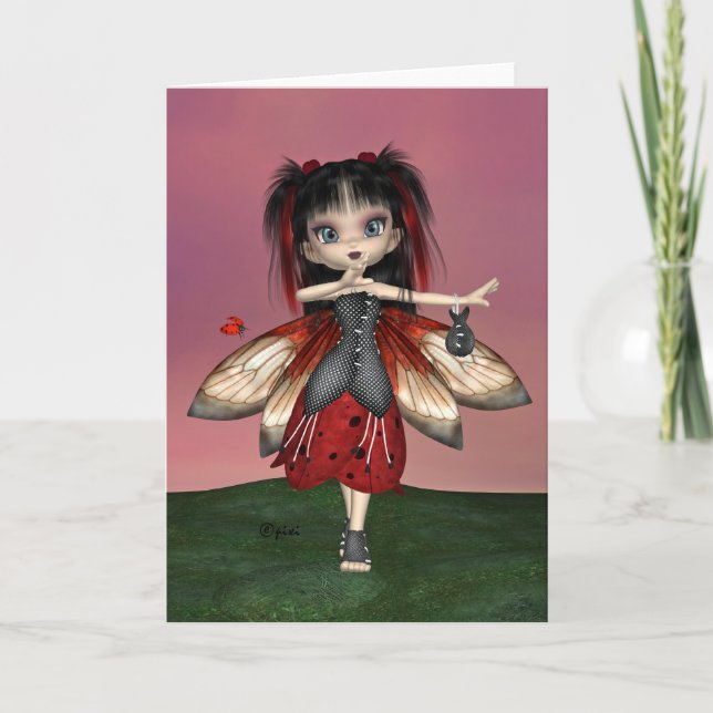 "Ladybug Fae" Greeting Card (Front)