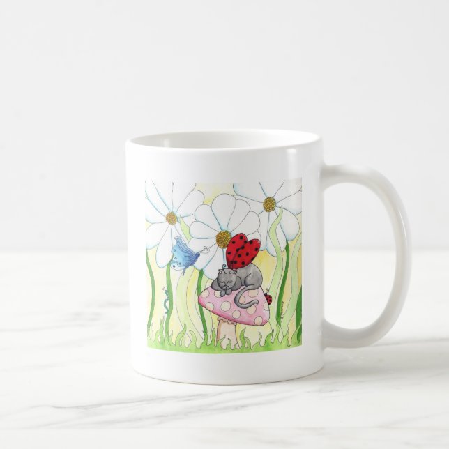 Ladybug Fairy Cat Coffee Mug (Right)