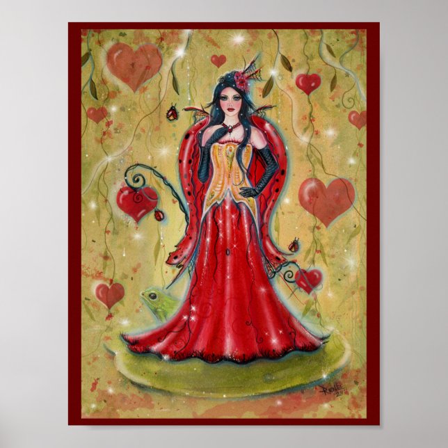 Ladybug Fairy Heart valentine fairy by Renee  Poster (Front)