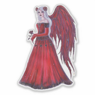Ladybug Fairy Heart valentine fairy by Renee Sticker