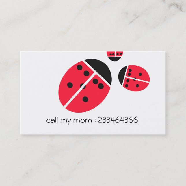 ladybug family calling card (Front)