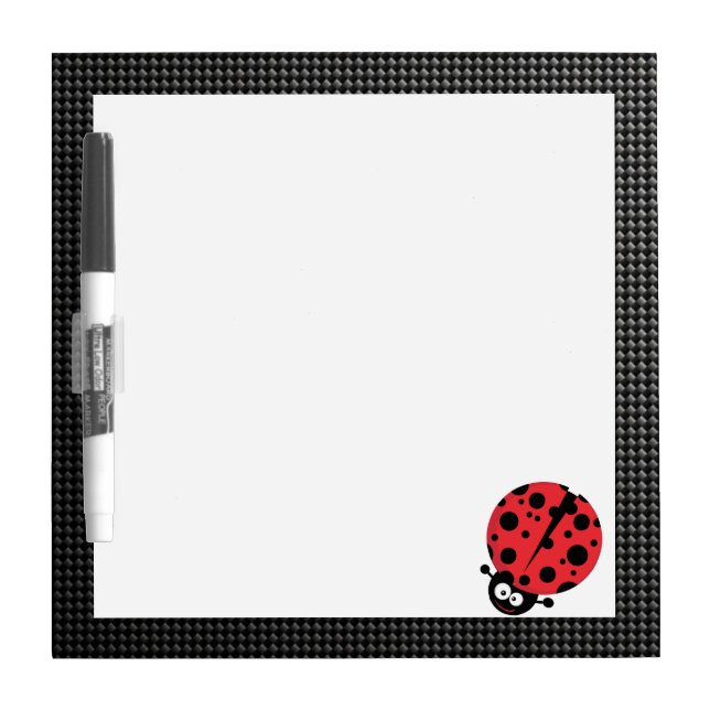 Ladybug; Faux Carbon Fiber Dry-Erase Board (Front)