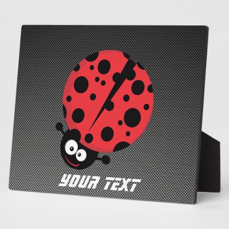 Ladybug; Faux Carbon Fiber Plaque