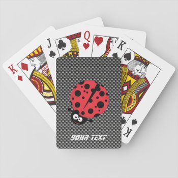 Ladybug; Faux Carbon Fiber Playing Cards by CreativeCovers at Zazzle