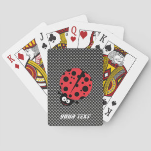 Ladybug; Faux Carbon Fiber Poker Cards