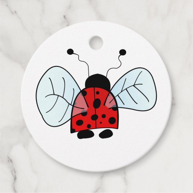Ladybug   favor tags (Front)