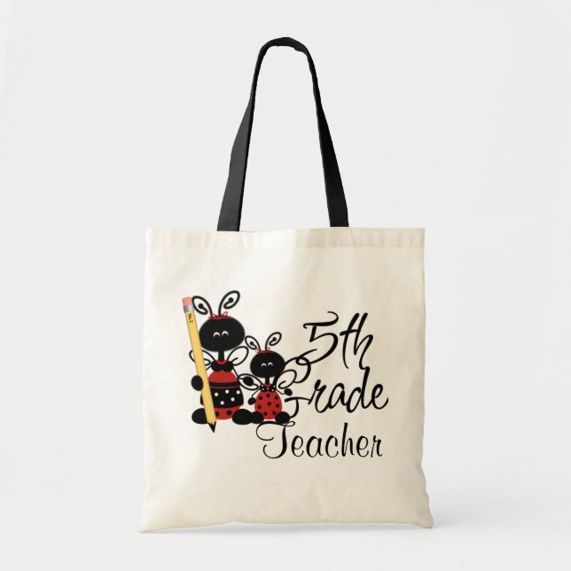 Ladybug Fifth Grade Teacher's Tote Bag (Front)