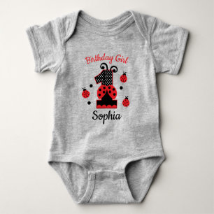ladybug first birthday custom designs baby bodysuit