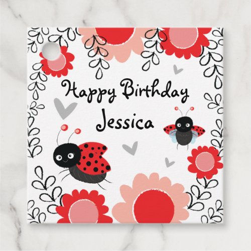 Ladybug First Birthday Party Favor Tags