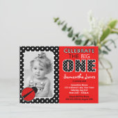 Ladybug First Birthday Party Invitation (Standing Front)