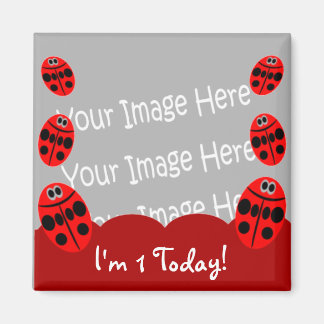 Ladybug First Birthday Photo Magnet Party Favors