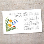 Ladybug Floral Botanical Bluebells Calendar 2026<br><div class="desc">Chic Floral Magnetic Calendar for the year 2026 features Red Ladybug surrounded by the green grass and beautiful flowers: blue Bluebells and yellow Buttercups. Great calendar 2026 for nature lovers. You can easily personalize your family name in calligraphic lettering at the top of the magnet using Zazzle online tools.</div>