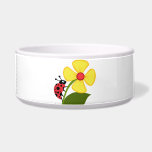 Ladybug Flower Bowl<br><div class="desc">Ladybug gifts, t-shirts and home decor features adorable lady bug on a pretty yellow flower perfect for nature lovers, Earth Day and everyone who loves animal themes.</div>