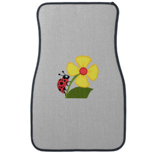 Ladybug Flower Car Floor Mat