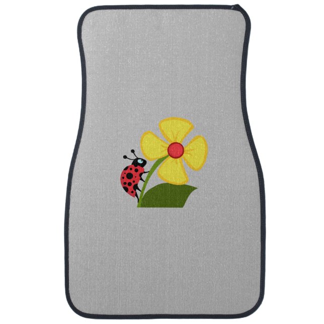 Ladybug Flower Car Floor Mat (Front)