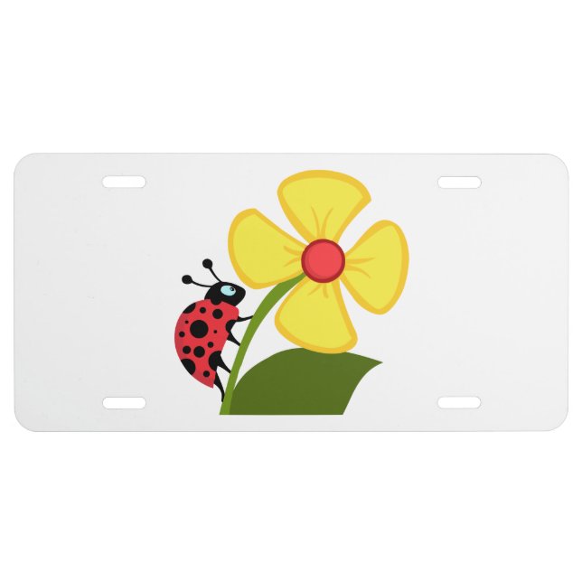 Ladybug Flower License Plate (Front)