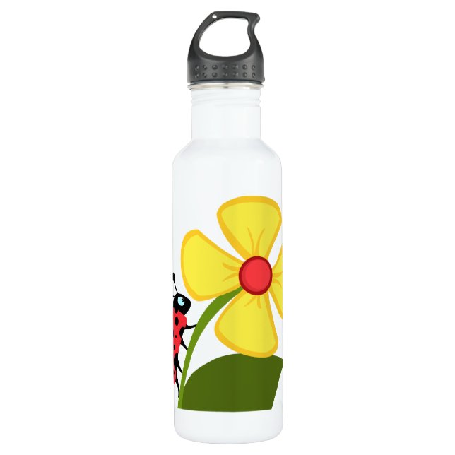 Ladybug Flower Water Bottle (Front)