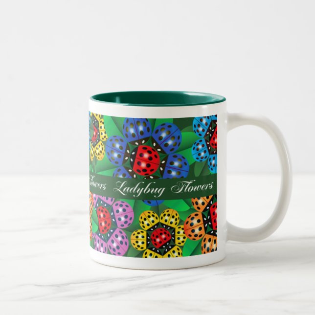 LADYBUG FLOWERS Two-Tone COFFEE MUG (Right)
