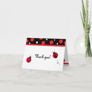 Ladybug Folded Thank you Note Cards