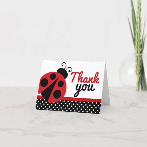 Ladybug Folding Thank You Cards